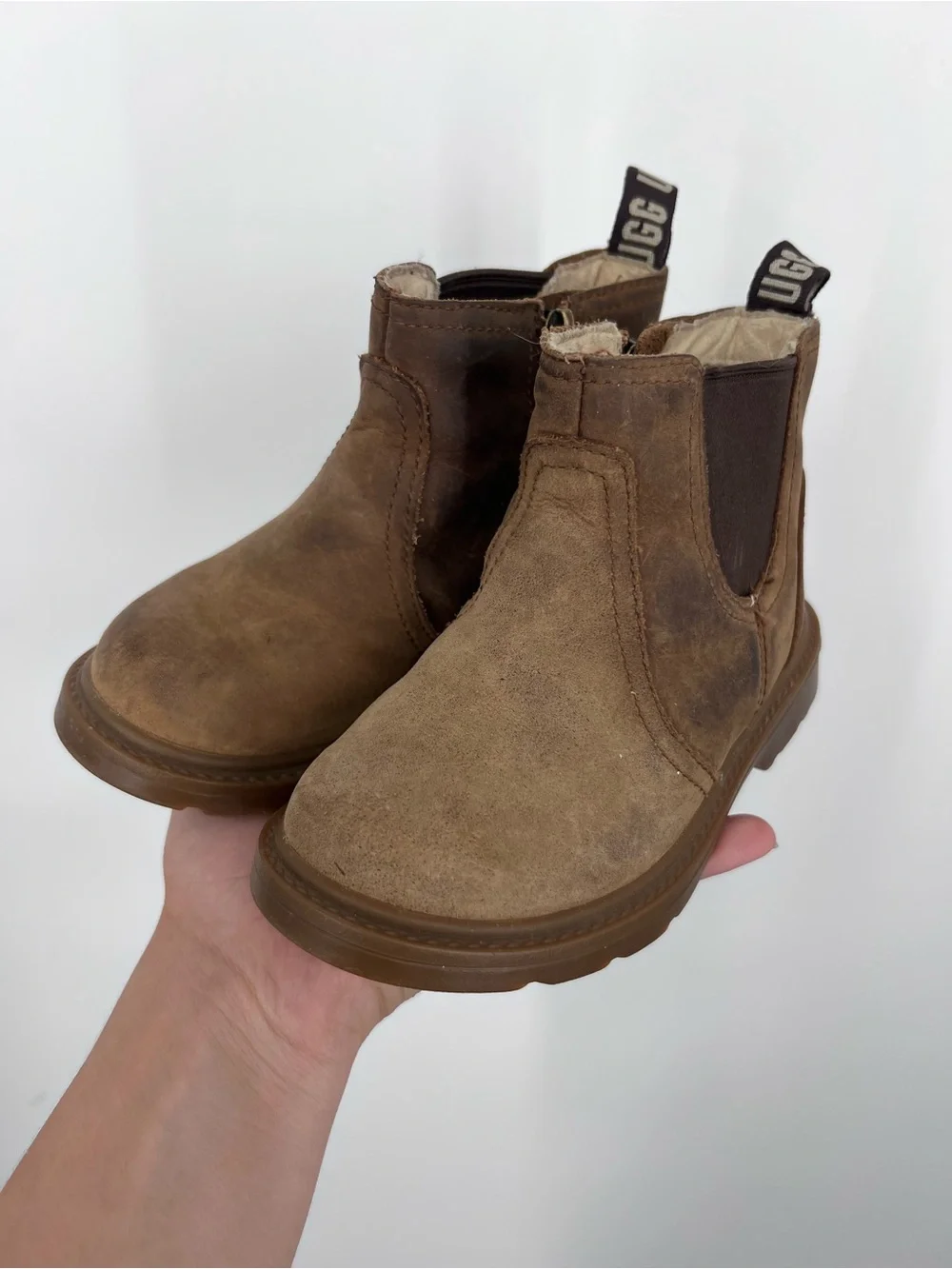 Ugg Brown Leather Bolden Toddler Boots
